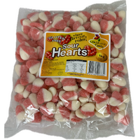 Red Sour Hearts 1kg Bulk Lollies Bag for Lolly Buffet - Lolliland