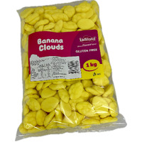 Yellow Clouds - Banana 1kg Bulk Lollies  - Lolliland