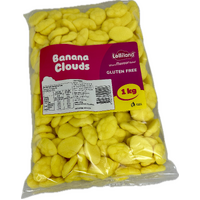 Yellow Clouds - Banana 1kg Bulk Lollies Bag for Lolly Buffet - Lolliland