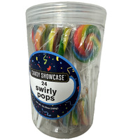 Swirly Pops - Rainbow - Tub of 24x12g - Carton of 12 Tubs 