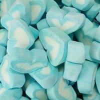 Blue & White Marshmallow Hearts 800g  