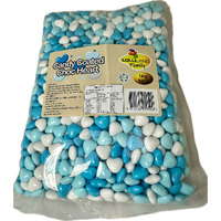 Choc Candy Hearts Blue, Navy & White 1kg