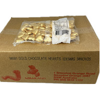  Gold Chocolate Hearts 500g Carton of 12