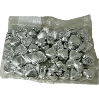 Silver Chocolate Hearts 500g