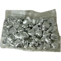 Silver Chocolate Hearts 500g